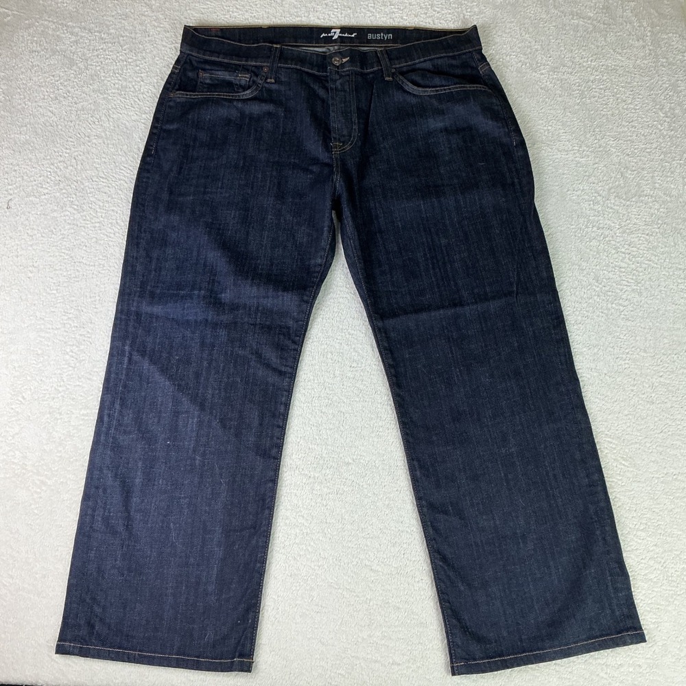 7 For All Mankind Austyn Jeans Mens 38 Dark Blue Relaxed Straight Leg ATA046380